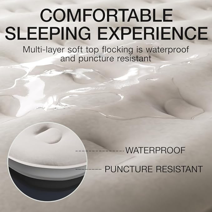 Air Mattress Queen with Built in Pump - Upgraded Blow Up Bed, 2 Mins Quick Self Inflatable, 13"/650lbs Max, Strong Support, All Night No Lost Air, for Camping,Home,Guests & Portable Travel