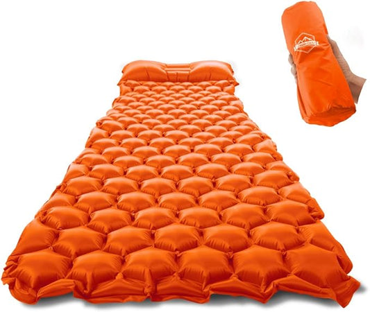 ZOOOBELIVES Ultralight Sleeping Pad with Pillow– Inflatable Camping Mat for Backpacking, Traveling and Hiking, Compact and Portable Multiple Color Options