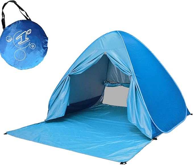 Pop-up Tent and Automatic Instant Portable Cabana Beach, Camping Tent Shade Sun Shelter for Family 2-3 Person Adults Kids Outdoor Activities Camping Fishing Hiking Picnic Touring