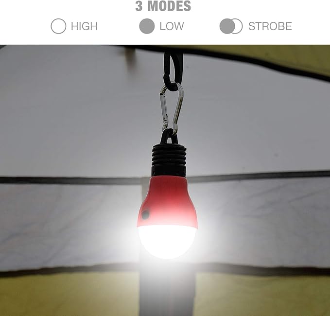 EverBrite 3-Pack Camping Lights - 3 Lighting Modes, Portable LED Bulbs Ideal for Kids’ Adventure Activities, Backpacking, Camping, Picnic, Emergency and More, 3 x AAA Batteries Included