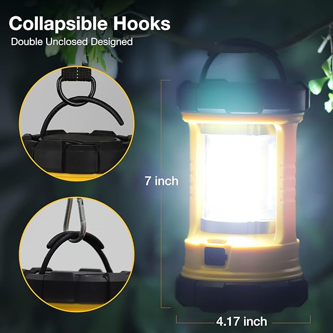 CT CAPETRONIX Camping Lantern, 3200LM Bright Camping Light, 4600mAh Rechargeable LED Lantern for Power Outages, 5 Light Modes Lantern Camping Lamp for Fishing/Hurricane/Emergency, Camping Must Haves
