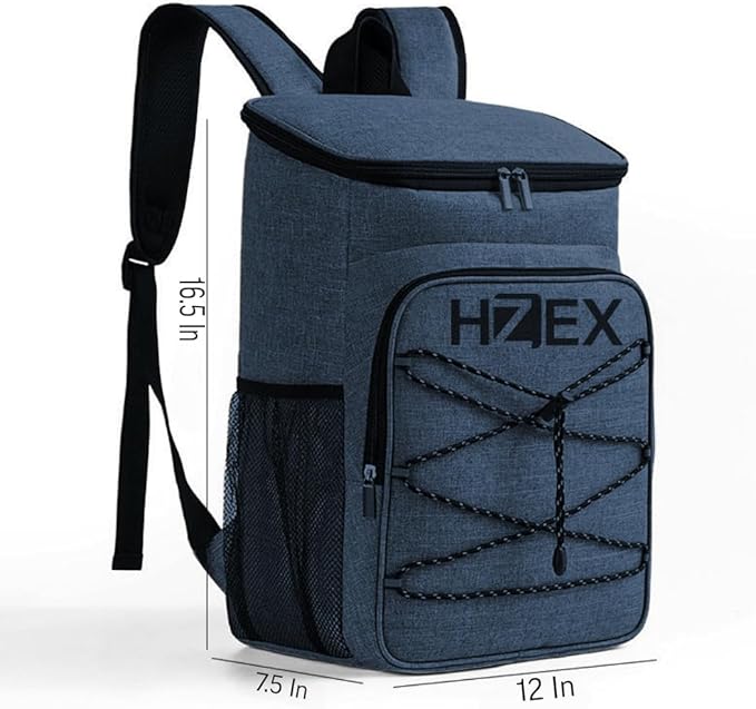Travel Cooler Lunch Backpack, 25L or 25 Can Hiking Back Pack, Insulated Lunch Box Bag, Water Resistant Can Beach Cooler, Leakproof and Lightweight for Traveling, Fishing, Camping