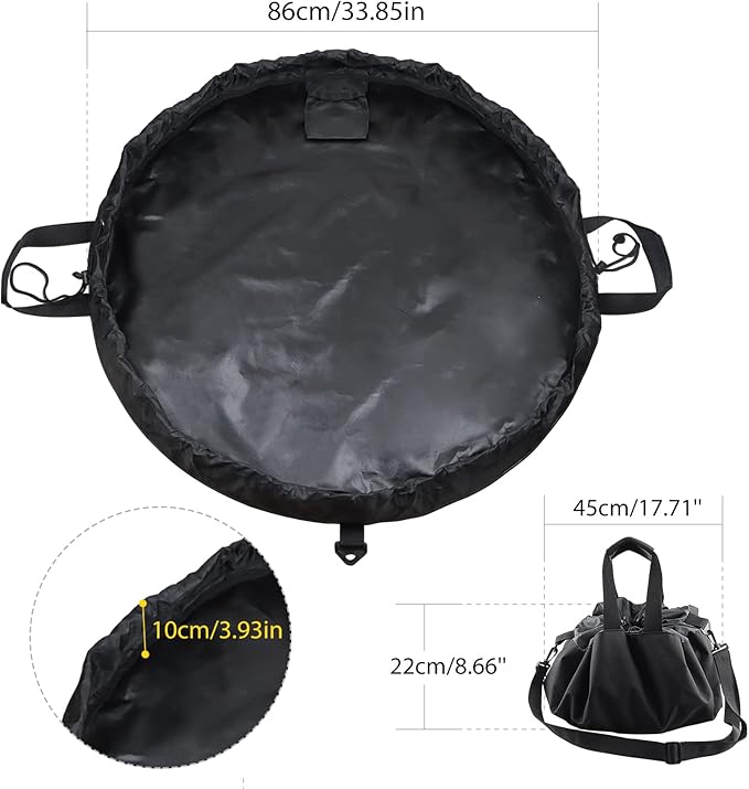 Wetsuit Change Mat, Portable Large Beach Dry Bag Waterproof Changing Mats with Shoulder and Handle Strap for Surfing