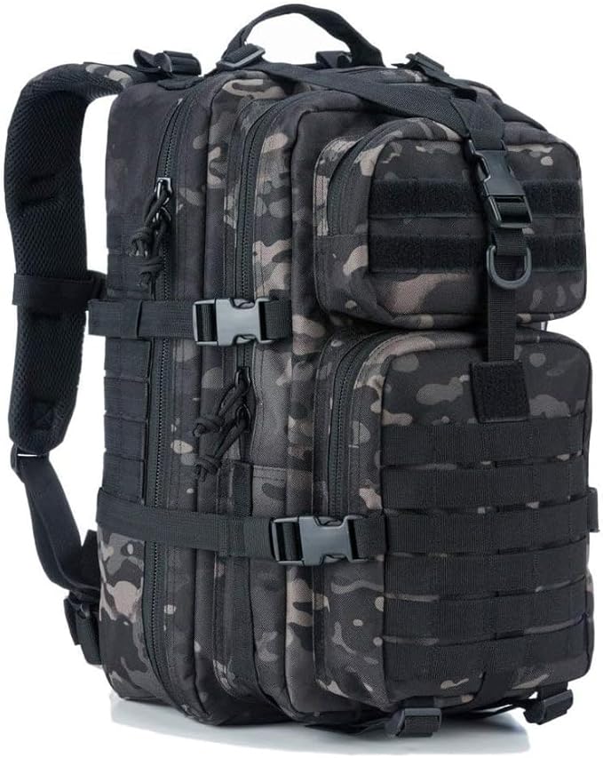 REEBOW GEAR Military Tactical Backpack Small Molle Assault Pack Army Bug Bag Backpacks Rucksack Daypack Black Camouflage