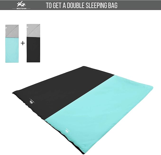 Warm Weather Sleeping Bag - Portable Waterproof Compact Lightweight, Packable for Kids, Teens Adults Camping Backpacking Hiking, Spring Summer Fall