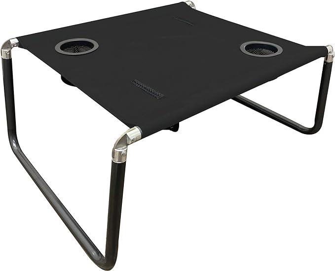 Neso Portable Beach Table with Cup Holders, Cell Phone Pockets, Lightweight for Picnics and Parks (Black)
