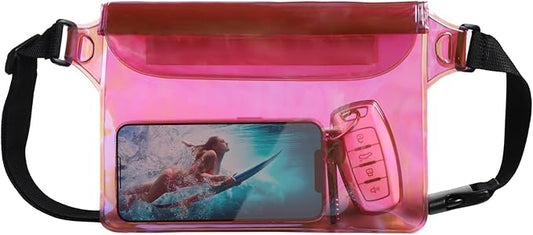 F-color Waterproof Fanny Pack - Waterproof Phone Pouch with Waist Strap - Cruise Essentials 2025 Must Haves Waterproof Pouch Dry Bag Keep Phone Valuables Safe for Beach Kayaking Boating Fishing