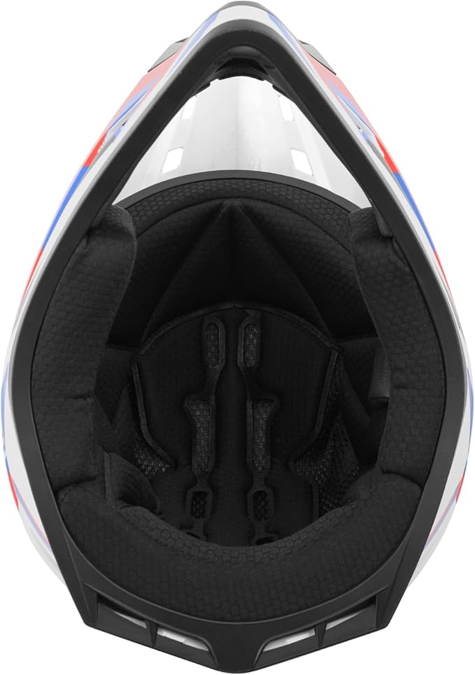 TCT-MOTORPARTS DOT Youth Kids Motocross ATV Full Face Helmets for Offroad Street Dirt Bike Go-Kart BMX MX Blue Large