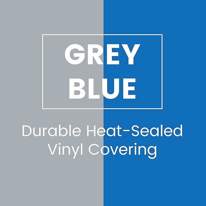 ECR4Kids Everyday Folding Rest Mat, 4-Section, 5/8in, Sleeping Pad, Blue/Grey, 5-Pack