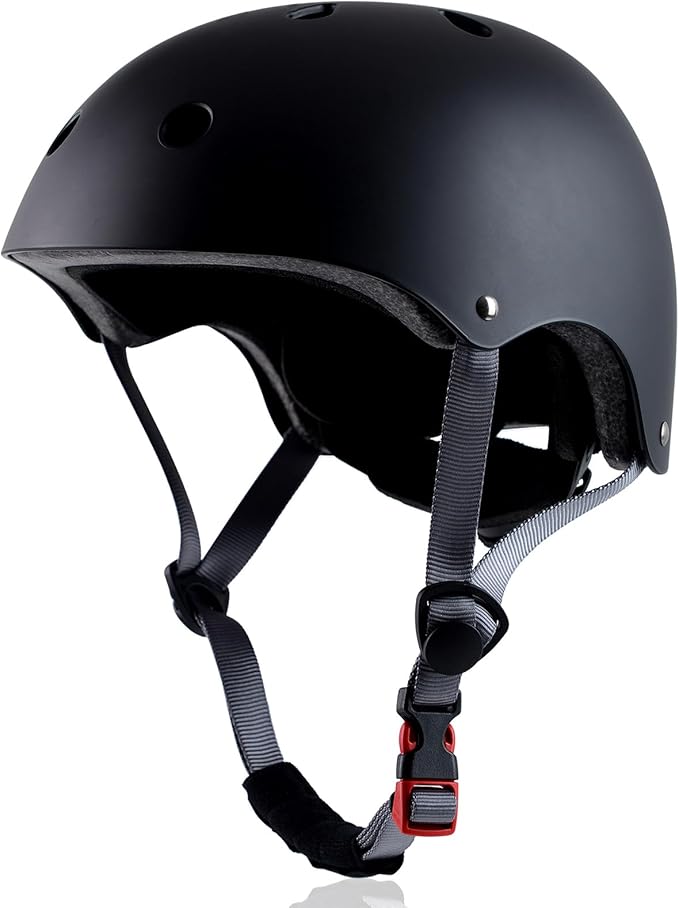 Skateboard Bike Helmet, Lightweight Adjustable, Multi-Sport for Bicycle Skate Scooter, 3 Sizes for Adult Youth & Kids