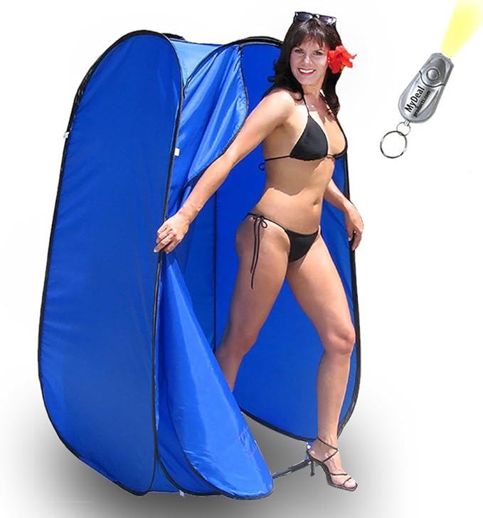 Pop-Up Room in a Bag Instant Portable Changing Room with Dura-light Steel Frame and Weather-Resistant Material for Camping, RV, Shower, Outhouse, Bathroom, Toilet and More Includes Fl