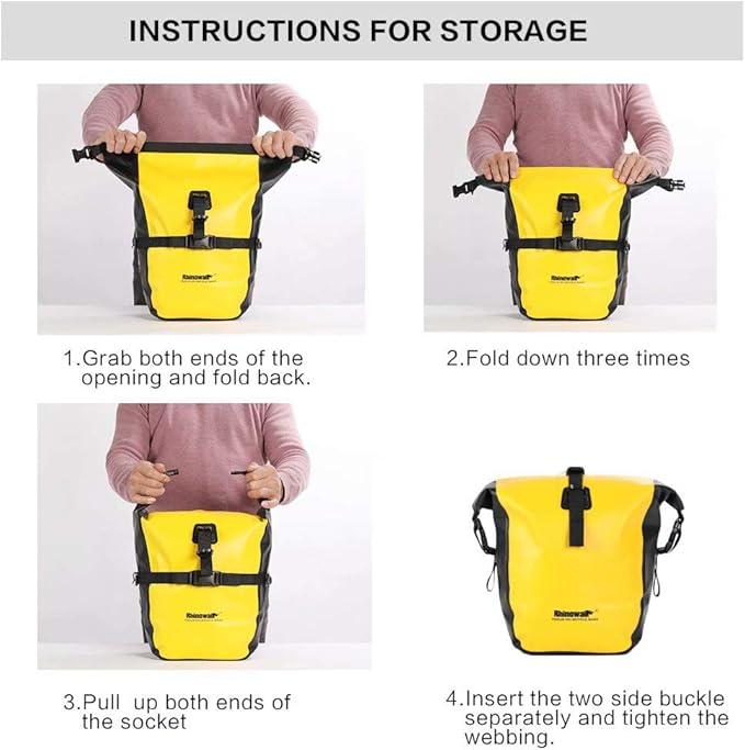 Rhinowalk 20L Bike Pannier Bag Waterproof Bicycle Rear Seat Trunk Bag for Cycling Bicycling Traveling Riding