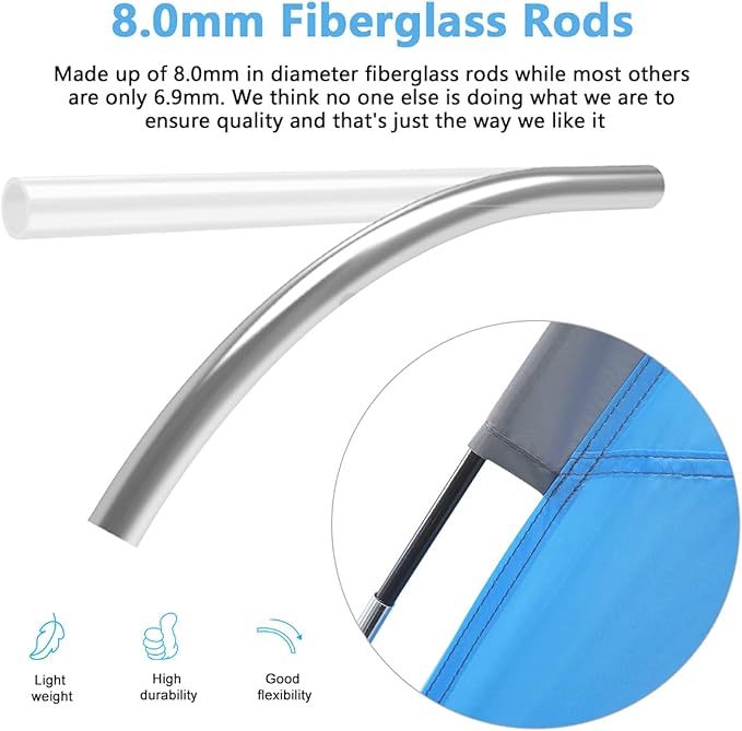 NXONE Beach Tent Sun Shade Shelter for 2-3 Person with UV Protection, Extended Floor, 3 Mesh Roll Up Windows & 8.0mm Fiberglass Rods丨Carry Bag Included (Sky Blue)