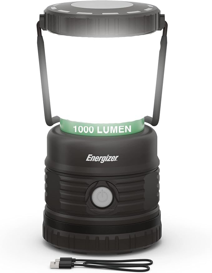 ENERGIZER LED Camping Lantern X1000, Bright and Rugged Tent Light, Water Resistant Lantern for Camping, Hiking, Fishing, Emergency (USB Cable Included)