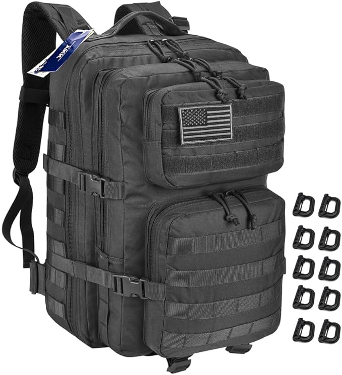 Military Tactical Backpack 45L Large Tactical Backpack for Men, Hiking Rucksack With Bottle Holder