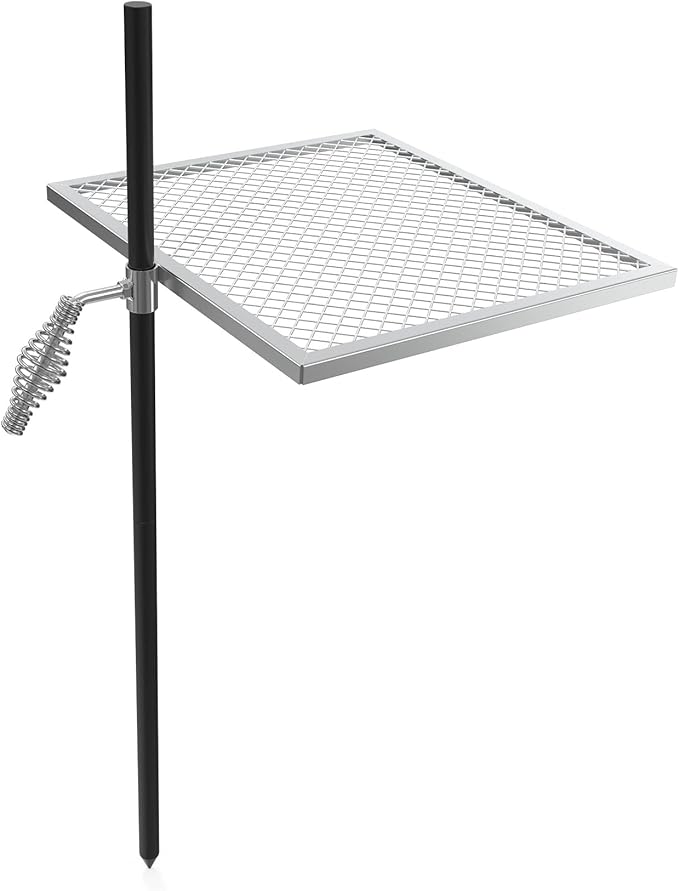 only fire Swivel Campfire Grill Adjustable Open Fire Grill Grate, Mesh Cooking Grate for Fire Pit Grilling, Outdoor Camping, Hiking