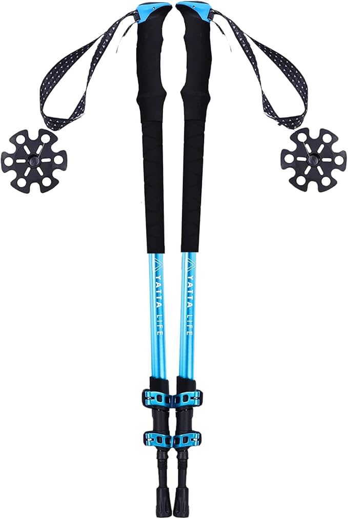 Adventure Pro Trekking Poles for Hiking - Anti Slip Collapsible Walking Sticks for Travel with Cork and Eva Grip, Lightweight Hiking Poles for Men and Women, 2 Sticks in 1PACK