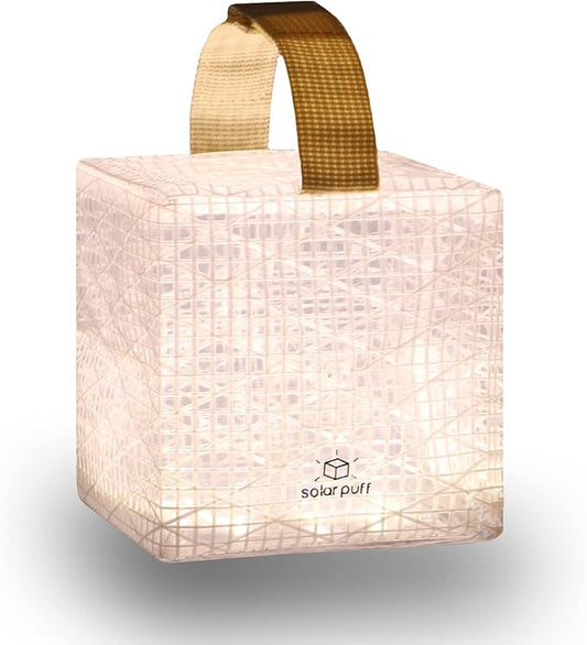 Outdoor Solar-Powered Light, Inflatable LED Lantern - Waterproof, Compact, Portable - SolarPuff PET Warm White