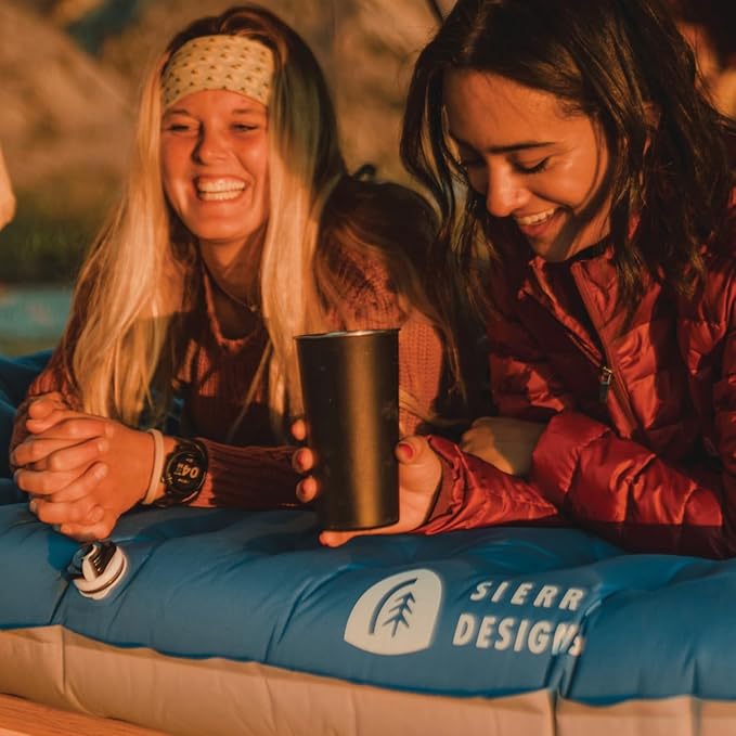 Sierra Designs Queen & Single Camping Air Bed Mattress for Car Camping, Trave, and Camp (Pump Included)