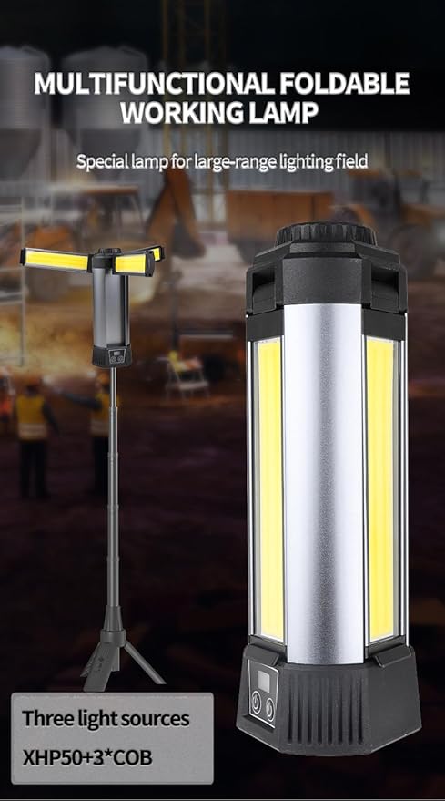 Rechargeable Camping Lights,Telescopic & Collapsible Mobile Lighting,LED Camping Lantern,Built-in 6000mAh Battery Work Light & Flash Light for Adventure,Fishing,Hiking,Camping,Live Streaming