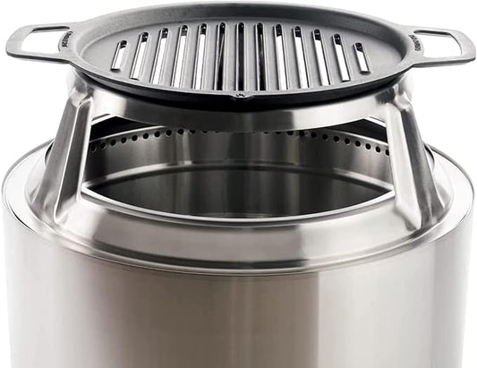 Solo Stove Ranger Griddle + Hub, Cast Iron Cookware with Stainless steel Hub for 6.5” Elevation, Addition to Ranger fire pit, Weight: 14.5lbs, Cooking surface diameter 14.25"