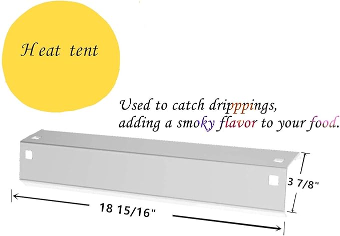 DcYourHome Replacement SS Burner SS Heat Plate Hanger Brackets for Chargriller 3001, 3008, 3030, 4000, 5050 Gas Grill