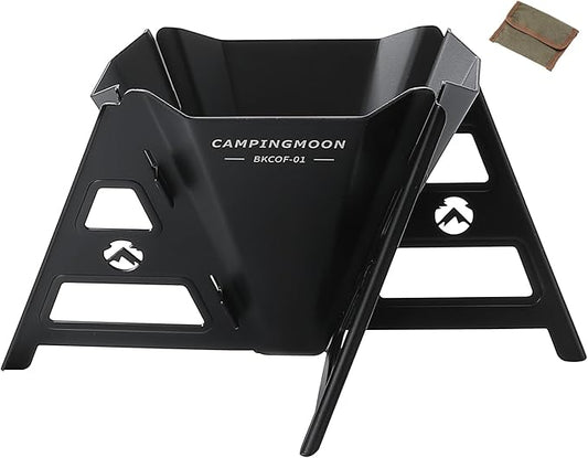 CAMPINGMOON Collapsible Coffee Dripper Pour Over Camping Outdoor 304 Stainless Steel Black BKCOF-01