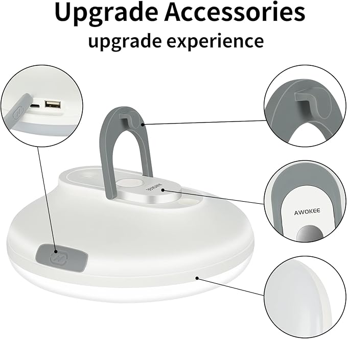 Camping Lantern LED Work Light 6500K Flashlight Portable Camping Lantern Rechargeable Light,IPX5 Waterproof,10000mAh Emergency Power Supply with Magnet(White Light)