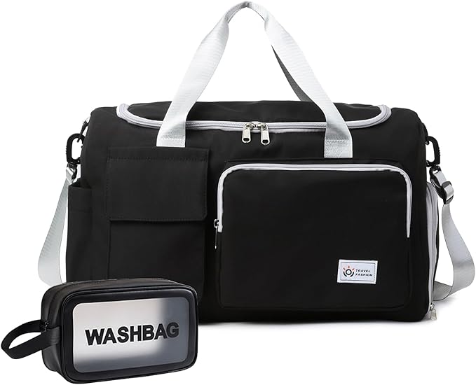 Small Gym Bag for Women, Travel Duffle Bag Carry On Weekender Bag with Shoe Compartment