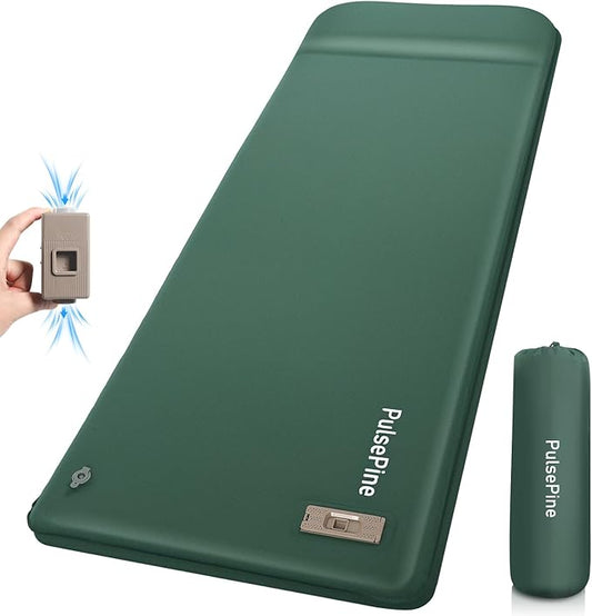 Self Inflating Sleeping Pad, 3.15" Ultra-Thick Memory Foam Camping Pad 4 Season Camping Pad for Easy Inflate&Deflate, 9.5 R-Value Insulated Camping Mattress Pad for Camp Travel Car Tent