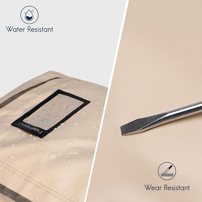 Haimont Large Sports Duffel Backpack Bag for Men, Travel Duffel Bags with Backpack Straps, Heavy Duty and Water Resistant, Beige,60L