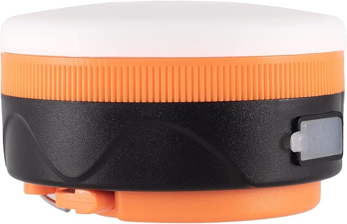 LIT-PaTH Rechargeable LED Camping Lighting Fixture Camping Lantern with Magnet Base, 1800 mAh, Survival Kit for Emergency, Hurricane, Outage, Small Orange, 1-Pack
