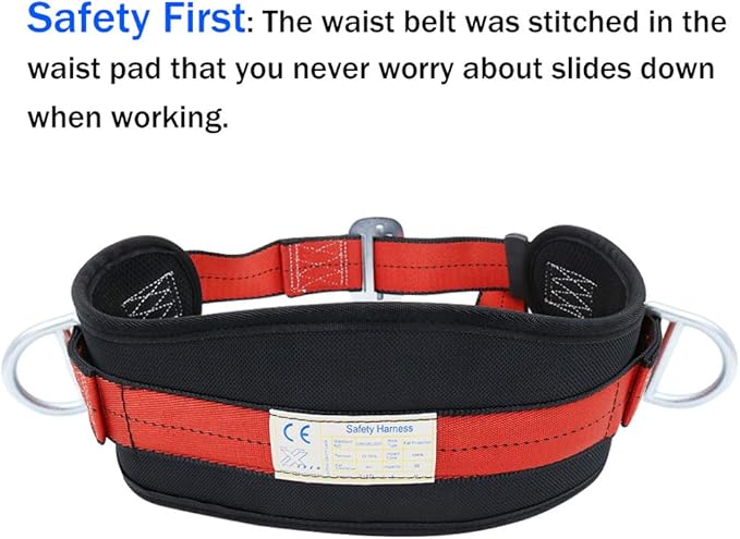 X XBEN Portable Safety Belt Kit, With Hip Pad and 2 D Rings, safety Climbing Harness