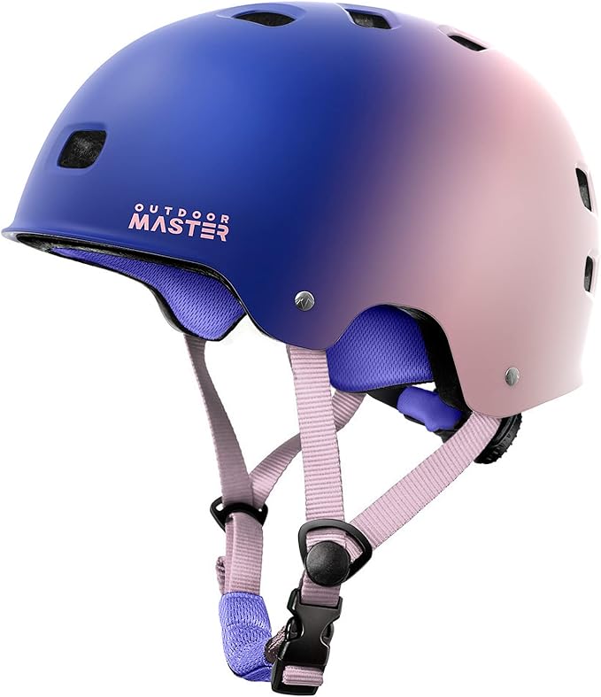 OutdoorMaster Skateboard Cycling Helmet - Two Removable Liners Ventilation Multi-Sport Scooter Roller Skate Inline Skating Rollerblading for Kids, Youth & Adults
