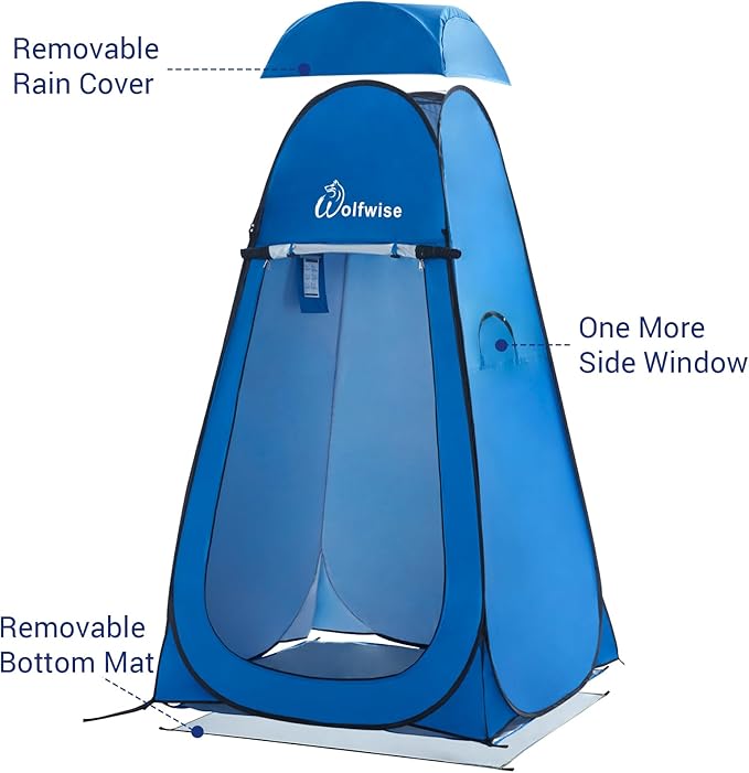 WolfWise Pop Up Privacy Shower Tent Portable Outdoor Sun Shelter Camp Toilet Changing Dressing Room