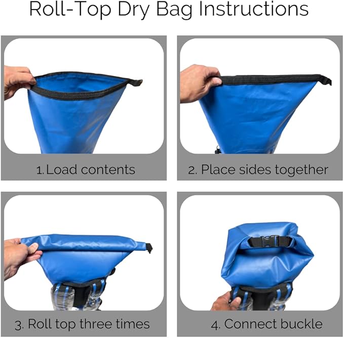 Malo'o 45L Waterproof Heavy Duty Backpack Dry Bags for Kayaking, Camping, Fishing, Hiking Daypack - Beach Accessories, Boat accessories, and Travel Gear - Fishing Rod Case Straps