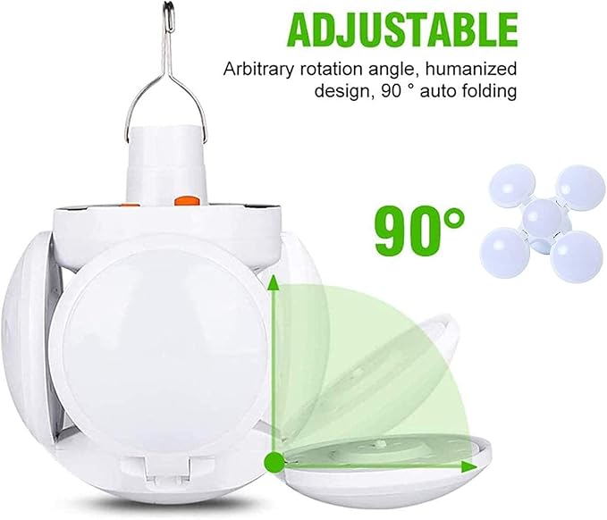 WLHONG 2029 2 Pack Solar LED Camping Lantern with USB Rechargeable Battery and Hook, Portable Emergency Hurricane Camp Lamp Light for Outdoor Tent Barn Patio Home Indoor Power Outages (2Pack)