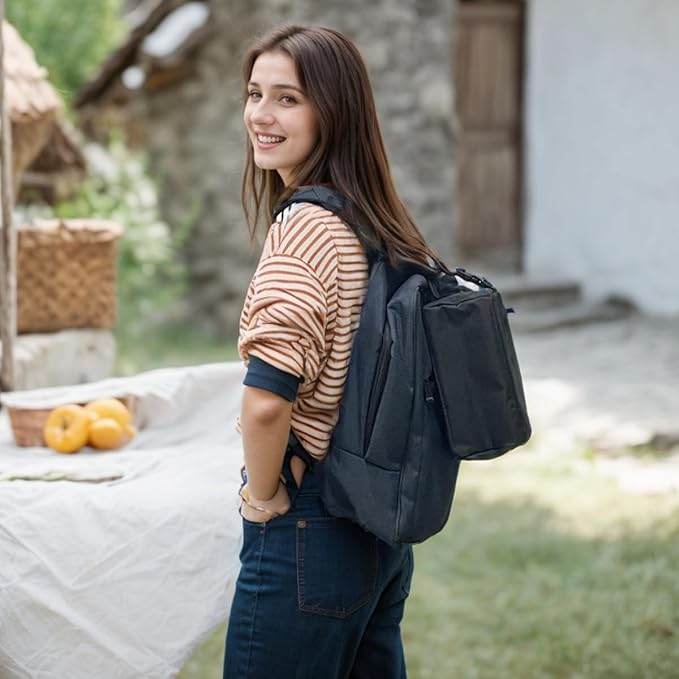 Snack Bags Mini Cooler lunch Bag Freezer Insulated Lunch Box Pouch with Buckle for Adults Work Travel,Black