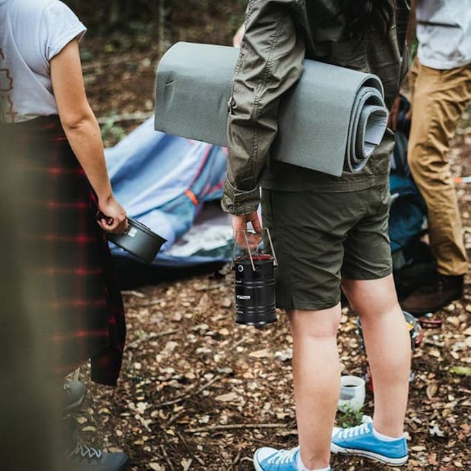 WONDERER 2 Pack Rechargeable led Lanterns,4-in-1 Camping Lantern with USB Cable and Battery Operated, Portable Collapsible Flashlight with Magnetic Base