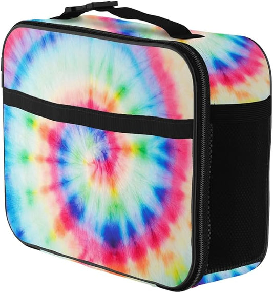 Tie Dye Lunch Bag Reusable Insulated Lunch Box Keep Food Cooler Thermal Lunch Tote for Women Men