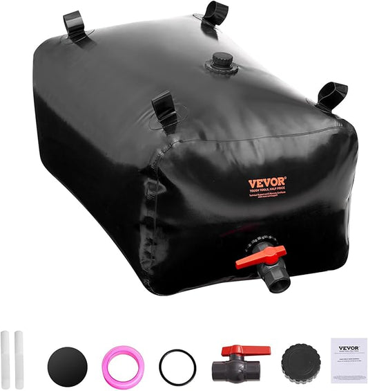 VEVOR 240L/63.4 Gallon Water Storage Bladder, Portable RV Water Tank, 1000D PVC Collapsible Water Storage Containers, Soft Water Storage Bag, Water Bladder,Camping, Emergency Water