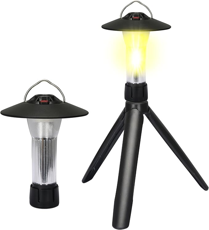 FZH Rechargeable Camping Lantern - 2200mAh Power Bank with Type-C Fast Charging , 100 Lumens Camp Lantern with 3 Light Modes, Stepless Dimming Suit for Emergencies, Camping, Hiking