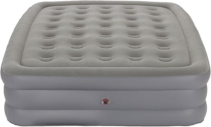 Coleman GuestRest 18" Plush Top Double High Air Mattress Airbed with Integrated Storage System and Carry Bag, Pump Not Included, Queen