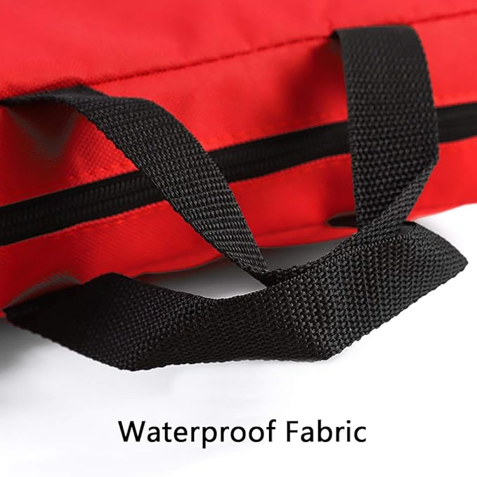 AOUTACC 2 Pack Nylon First Aid Empty Kit,Compact and Lightweight First Aid Bag for Emergency at Home, Office, Car, Outdoors, Boat, Camping, Hiking(Bag Only) (2 Pack Red With Handles)