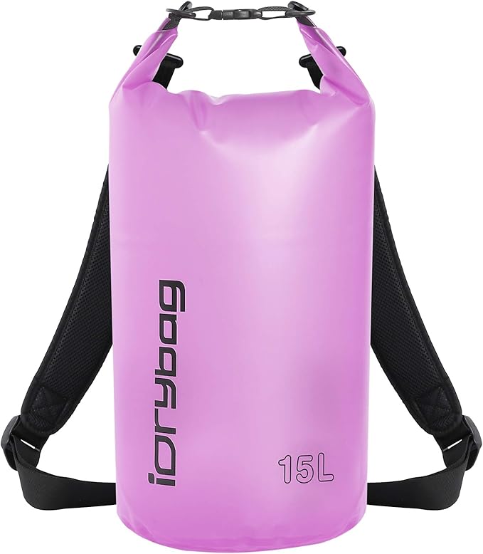 IDRYBAG Clear Dry Bag Waterproof 2L/5L/10L/15L/20L, Small Dry Sack Waterproof Bag for Kayaking