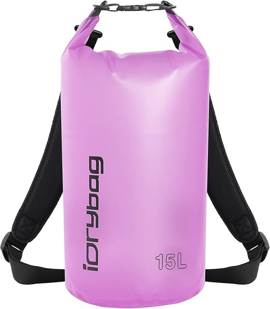 IDRYBAG Clear Dry Bag Waterproof 2L/5L/10L/15L/20L, Small Dry Sack Waterproof Bag for Kayaking