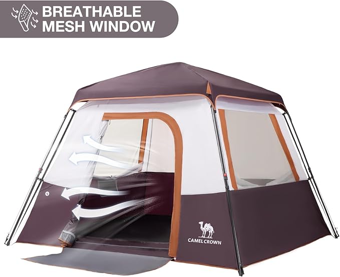 CAMEL CROWN 4/6 Person Tent Waterproof Lightweight Portable Backpacking Tent for Outdoor Camping Hiking