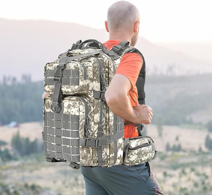 EMDMAK Military Tactical Backpack, 42L Large Military Pack Army 3 Day Assault Pack Molle Bag Rucksack