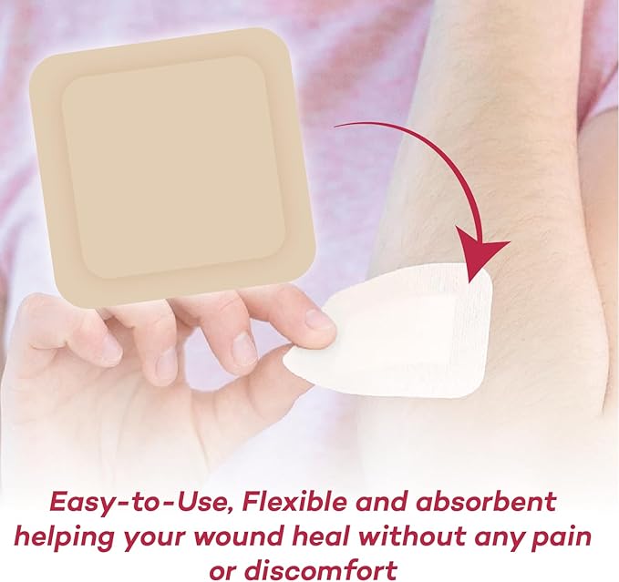 Dealmed Hydrocolloid Dressings Extra Thin 4” x 4” Bandages Wound Care Products for First Aid Kits, Individually Packed (10/Box)