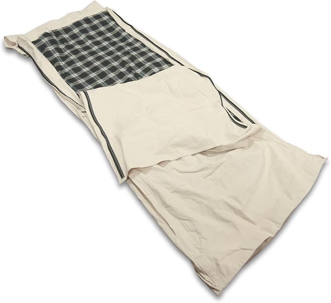 TrailMax Canvas Cavalry-Style Cowboy Bedroll; Premium Lined Sleeping Bag Cover; Durable 12oz Canvas; Comfy Flannel Liner; Winter Camping Sleeping Bed Roll; Cowboy Bed Roll for Camping